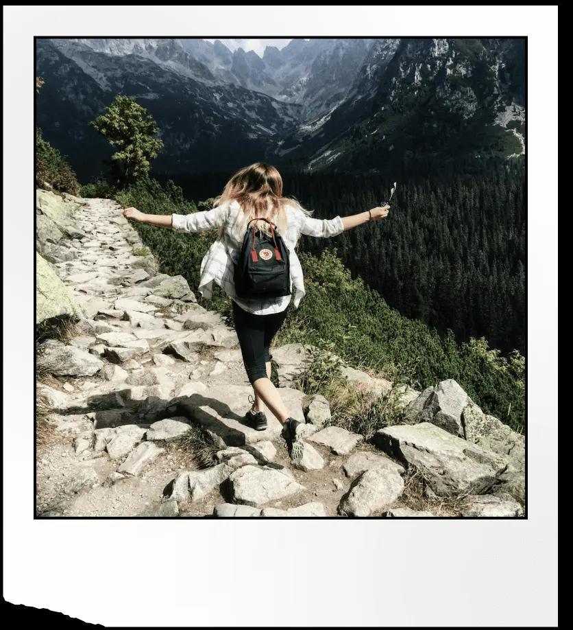 polaroid photo of hiking trip